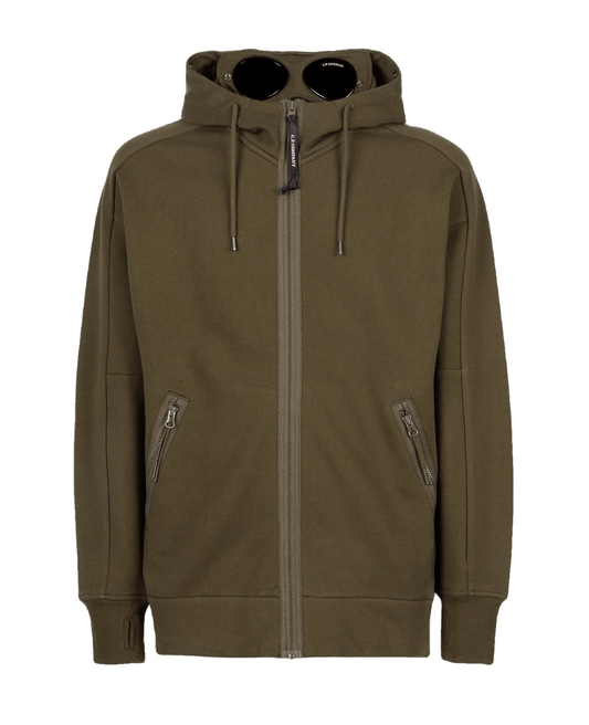 Pull à capuche zippé Classique - Vert kaki